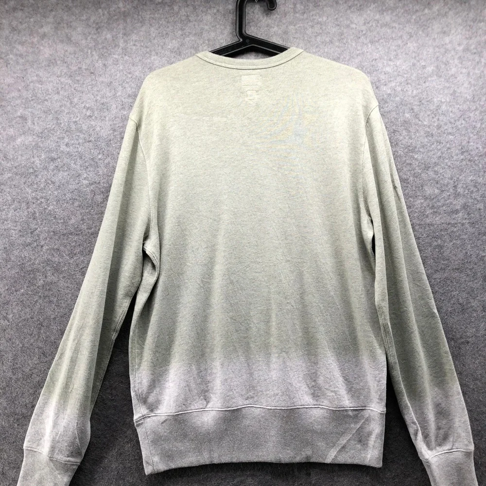 J Crew Vintage Fleece Mistral Graphic Sweatshirt Mens M Sage Dip Dye Ombre